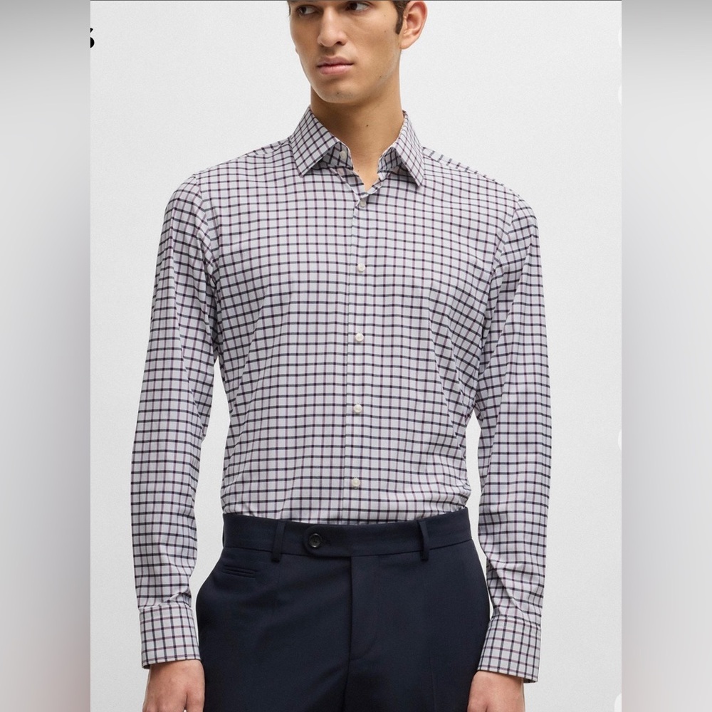 BOSS Menswear Slim-Fit In Checked Performance - Stretch Material, NWT